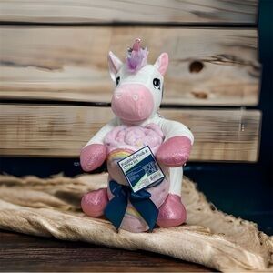 Unicorn Plush and Throw Blanket Set NWT Gift Stuffed Animal Fleece Girls Pink